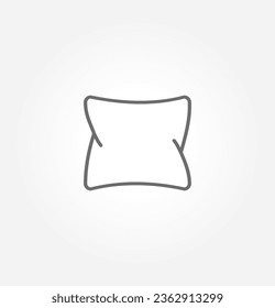 diseño vectorial del icono del logotipo de almohada. vector de icono de cojín. aislado en fondo gris