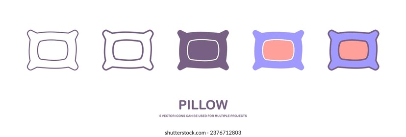 diseño vectorial del icono del logotipo de almohada. icono de almohada. hoja de iconos de ilustración de vector de signo