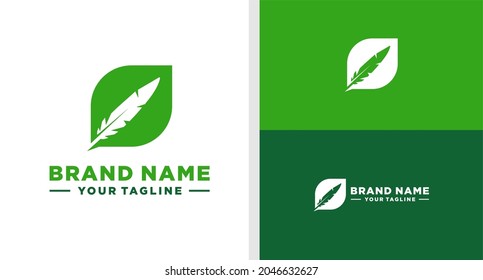 PILLOW LOGO PLUMAGE SIMPLE EDITABLE