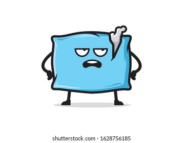 Pillow mascot character vector design