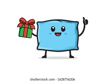 Pillow mascot character vector design