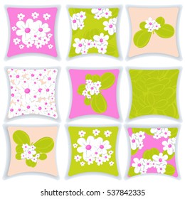 A pillow menu vector illustration. Pillow isolated on white background.