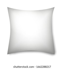 Pillow mockup icon isolated on white background. Vector illustration design for blank cushion case mockup icon. Pillowslip cover template. Clean empty pillow for relaxation, sleeping on bed sofa.