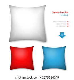 Pillow mockup icon isolated on white background. Vector illustration design for blank cushion case mockup icon. Pillowslip cover template. Clean empty pillow for relaxation, sleeping on bed sofa.