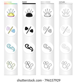 Pillow, needle, pin, and other web icon in cartoon style.Sewing, atelier, factory, icons in set collection.