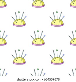 Pillow for needles.Sewing or tailoring tools kit single icon in cartoon style vector symbol stock illustration.