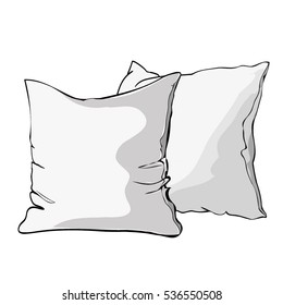 pillow on white background - vector, illustration