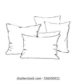 pillow on white background - vector, illustration