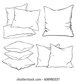 pillow on white background - vector illustration