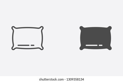 Pillow outline and filled vector icon sign symbol