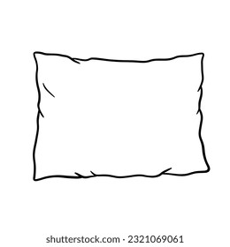 Pillow outline icon. Vector doodle sketch isolated on white background