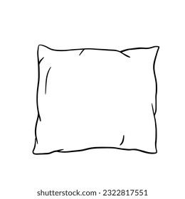 Pillow outline icon. Vector doodle sketch isolated on white background