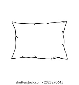 Icono de contorno de almohada. Esbozo de doodle vectorial aislado en fondo blanco