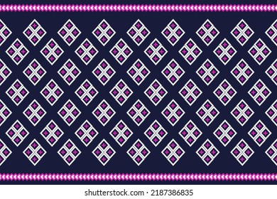 Pillow pattern geometric style . Aztec tribal abstract modern print. Ethnic Vector for Textile, Wallpaper, Home decor, Apparel, Carpet,Curtains-Bedding-Pillows. Background blue on Thai fabric design
