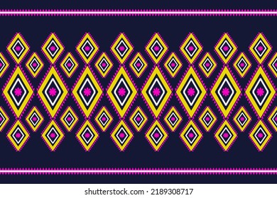 Pillow pattern geometric style . Aztec tribal abstract modern print. Ethnic Vector for Textile, Wallpaper, Home decor, Mat, Carpet,Curtains-Bedding-Pillows. Background blue on Thai fabric design
