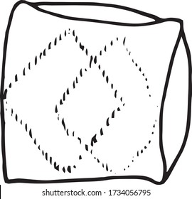 pillow with pattern hand drawn element in doodle style. vector scandinavian monochrome minimalism. cozy home, hygge