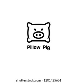 pillow pig logo icon designs vector