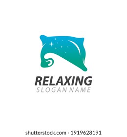 Modelo de diseño de ilustraciones de vectores de negocio del logotipo de relajación de almohadillas