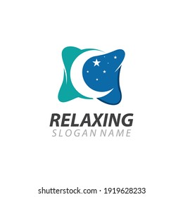 Pillow Relaxing logo business vector illustration design template