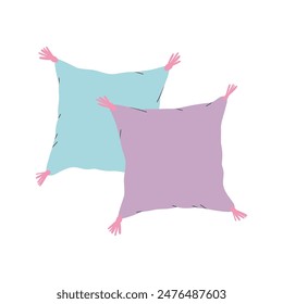 pillow with rope and tassels vector illustration
