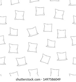 Pillow seamless pattern. Wrapping paper, print, cover. Home decor. Cute pillow