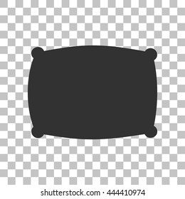 Pillow sign illustration. Dark gray icon on transparent background.