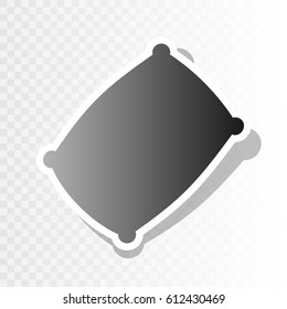 Pillow sign illustration. Vector. Blackish icon on transparent background with transition.