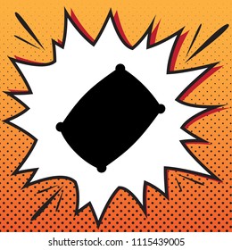 Pillow sign illustration. Vector. Comics style icon on pop-art background.