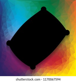 Pillow sign illustration. Vector. Flat style black icon on white.