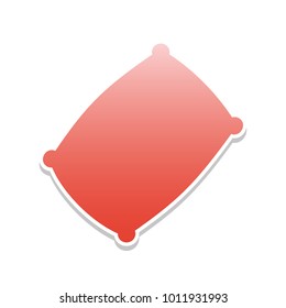 Pillow sign illustration. Vector. Reddish icon with white and gray shadow on white background. Isolated.