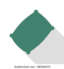 Pillow sign illustration. Veridian icon with flat style shadow path.