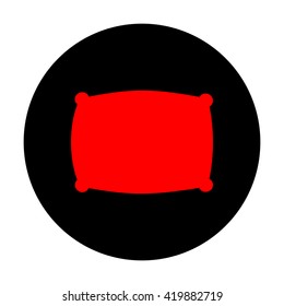 Pillow sign. Red vector icon