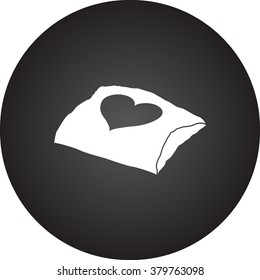 Pillow simple icon on colorful round background