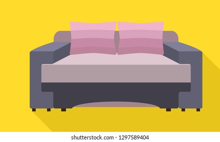 Pillow sofa icon. Flat illustration of pillow sofa vector icon for web design