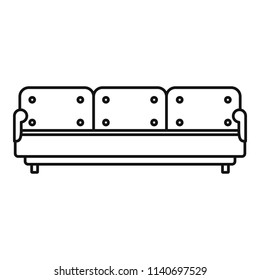 Pillow sofa icon. Outline illustration of pillow sofa vector icon for web design isolated on white background