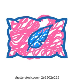 pillow soft accessory for sleep doodle icon sketch vector. pillow soft accessory for sleep sign. isolated symbol illustration