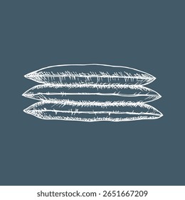 Ilustração de esboço de pilha de travesseiro. Relaxamento, sono, descanso, conforto e relaxe. Itens de quarto, uma casa confortável, desenho de contorno da decoração do hotel em estilo de gravação. Clipart de arte de linha vetorial