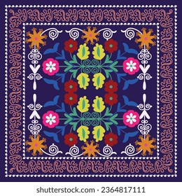 Pillow with suzani patterns-vintage style for decorating interesting interiors in ethnic style. Uzbekistan culture.