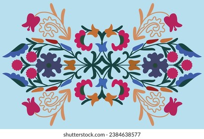 Pillow with suzani patterns-vintage style for decorating interesting interiors in ethnic style. Uzbekistan culture.