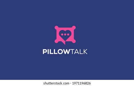 Pillow Talk With Heart Logo Vector Icon Illustration