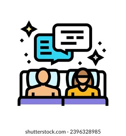 pillow talk sleep night color icon vector. pillow talk sleep night sign. isolated symbol illustration