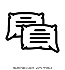 pillow talk sleep night line icon vector. pillow talk sleep night sign. isolated contour symbol black illustration