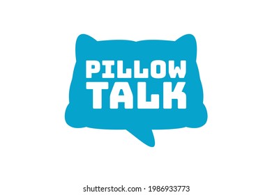 Pillow Talk Soft Blue Chat Bubble Logo Concept Design Illustration