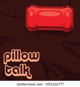 Pillow Talk Vector Illustration In Deep Red Color