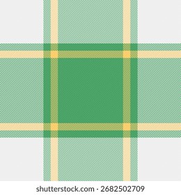 Textura de almohada textil, selección de tartán patrón de fondo. Variación de cuadros de Vector sin costuras en paleta de colores blanco y verde.