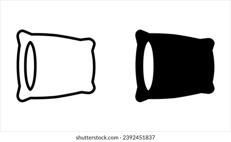 Pillow thin Line icon set, sleep symbol, isolated on white background