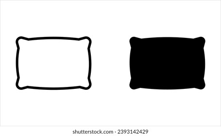 Pillow thin Line icon set, sleep symbol, isolated on white background