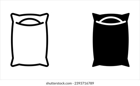 Juego de iconos de línea delgada de almohada, símbolo de sueño, aislado en fondo blanco