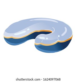 pillow for traveling by plane or train, isolated object on a white background,