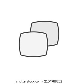 Icono vectorial de almohada sobre fondo aislado blanco.